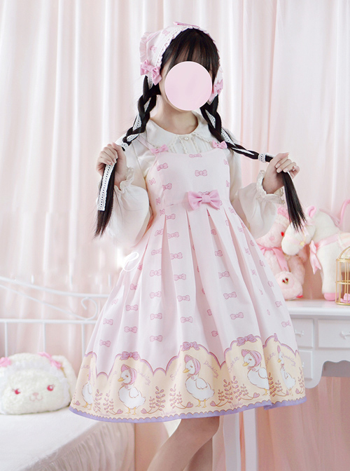 Pink Lovely Sleeveless Bowknot Sweet Lolita Dress