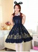 Cute Cats Printing Cotton Classic Lolita Sling Dress