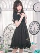 Off-shoulder Cross Bowknot Gothic Lolita Short Sleeve Dress