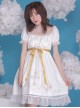 Off-shoulder Cross Bowknot Gothic Lolita Short Sleeve Dress