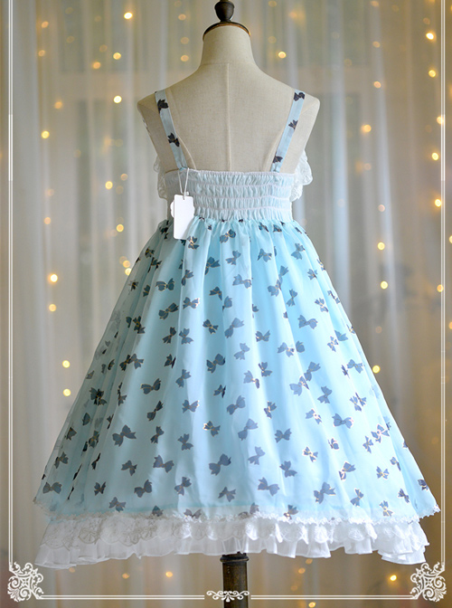 Bronzing Bowknot Pattern Classic Lolita Sling Dress