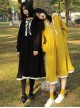 Navy Lace Loose High Waist Long Sleeves Sweet Lolita Dress