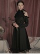 Off-shoulder Ruffle Collar Black Gothic Lolita Long Sleeve Dress