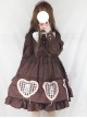 Bowknot Heart-shaped Pattern Sweet Lolita Long Sleeve Dress