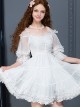 Palace Style Retro White Chiffon Puff Sleeve Classic Lolita Dress