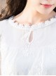 White Embroidery Lace Classic Lolita Long Sleeve Dress