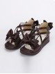 Brown Bowknot Cute Lolita Mid-heel Sandals