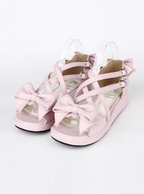 Brown Bowknot Cute Lolita Mid-heel Sandals