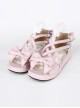 Brown Bowknot Cute Lolita Mid-heel Sandals