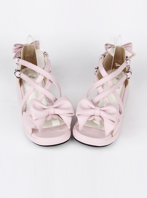 Brown Bowknot Cute Lolita Mid-heel Sandals