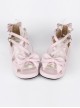 Brown Bowknot Cute Lolita Mid-heel Sandals