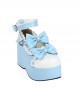 White Lace Bowknot Pink Sweet Lolita Platform Shoes