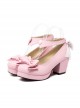Bowknot Shallow Mouth Pink Lolita High Heel Shoes