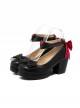 Bowknot Shallow Mouth Pink Lolita High Heel Shoes