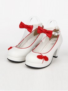 Bowknot Chinese Style Embroidered Lolita High Heel Shoes