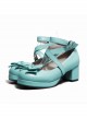 Cross Buckle Blue Bowknot Lolita High Heel Shoes