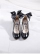 Ribbon Bowknot Princess Shoes Wine Red Lolita High Heel Shoes