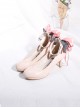 Ribbon Bowknot Princess Shoes Wine Red Lolita High Heel Shoes