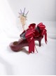 Ribbon Bowknot Princess Shoes Wine Red Lolita High Heel Shoes