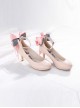 Ribbon Bowknot Princess Shoes Wine Red Lolita High Heel Shoes