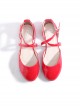 Summer Cross Buckles Shallow Mouth Lolita Flat Heel Shoes