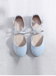 Summer Cross Buckles Shallow Mouth Lolita Flat Heel Shoes