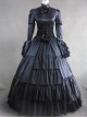 Victorian Stand Collar Long Sleeve Gothic Lolita Prom Long Dress