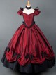 Victorian Retro Wine Red Bowknot Gothic Lolita Prom Long Dress