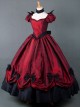 Victorian Retro Wine Red Bowknot Gothic Lolita Prom Long Dress