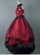 Victorian Retro Wine Red Bowknot Gothic Lolita Prom Long Dress