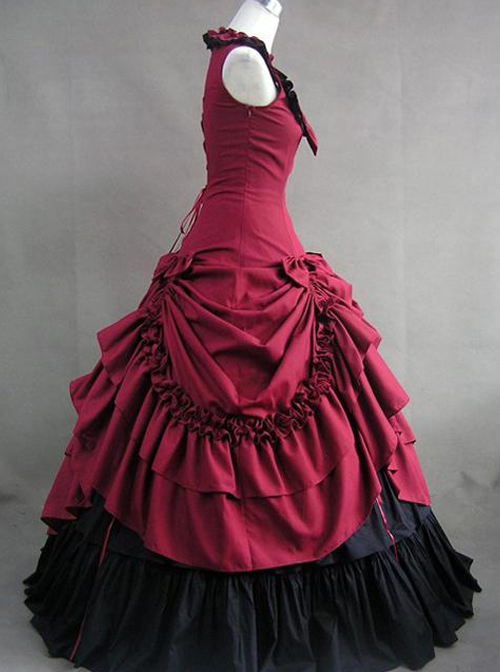 Elegant Ruffled Bowknot Lolita Prom Sleeveless Dress