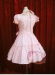 Blue Short Sleeves Bow Cotton Sweet Lolita Dress