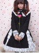 Gorgeous Black Long Sleeves Bow White Lace Lolita Coat