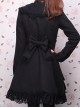 Gorgeous Black Long Sleeves Bow Black Lace Lolita Coat