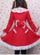 Glamorous Red Long Sleeves Bow White Lace Lolita Coat