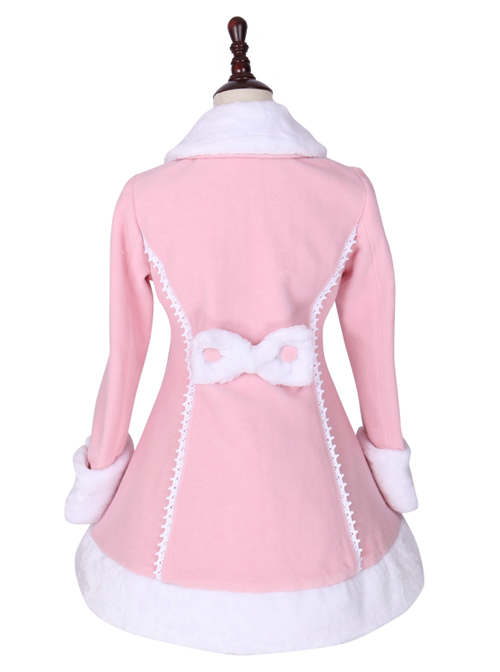 Pink Cute Bunny Shawl Sweet Lolita Winter Jacket