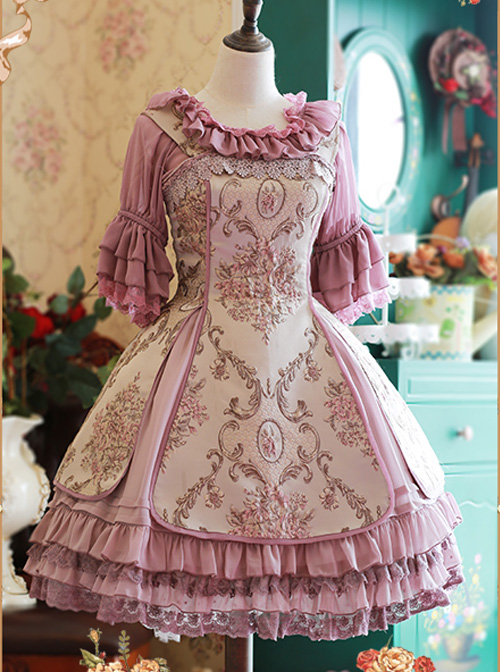 Light Purple Chiffon Tridimensional Embroidery Cake Skirt