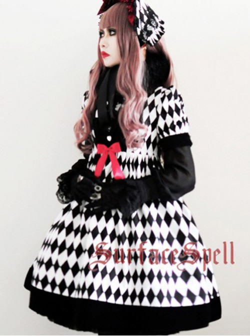 Surface Spell Illusion Realizer Gingham High Waist Lolita OP Dress