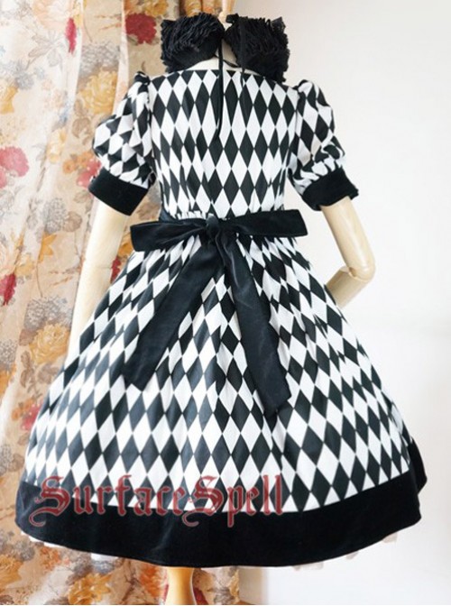 Surface Spell Illusion Realizer Gingham High Waist Lolita OP Dress