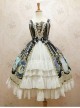Crystal Rabbit Series Chiffon Printing Sweet Lolita Sling Dress