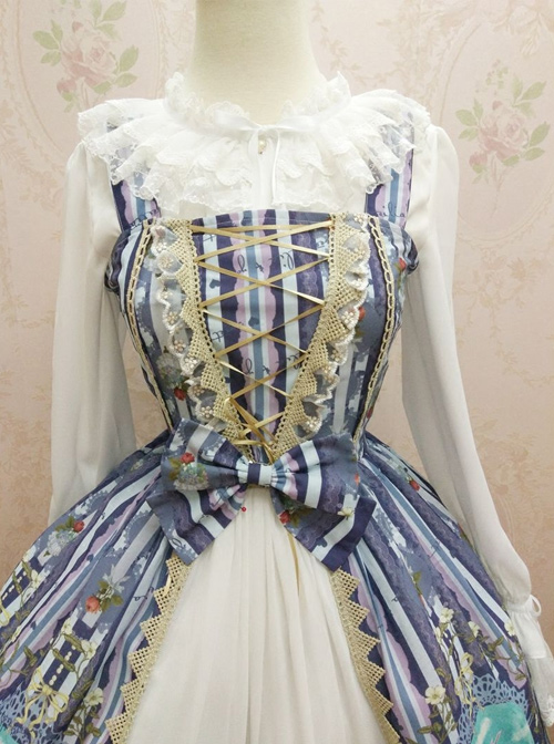 Crystal Rabbit Series Chiffon Printing Sweet Lolita Sling Dress