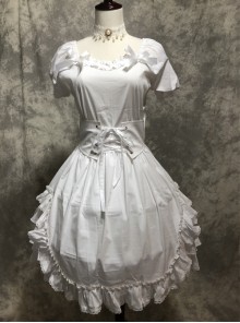 White Short Puff Sleeves Sweet Lolita Dress