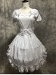 White Short Puff Sleeves Sweet Lolita Dress