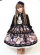 The Opera House at Midnight ~Lolita Stand Collar Long Sleeves OP Dress~Black