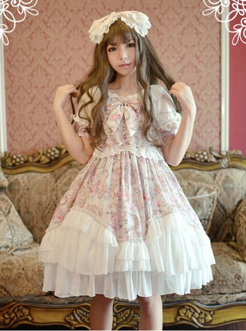 Neverland Lolita Antique Clock Sweet Lolita Puff Sleeves OP Dress