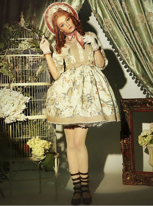 Classical Puppets,Victoria Garden~ Peter Pan Collar Classic Lolita OP Dress