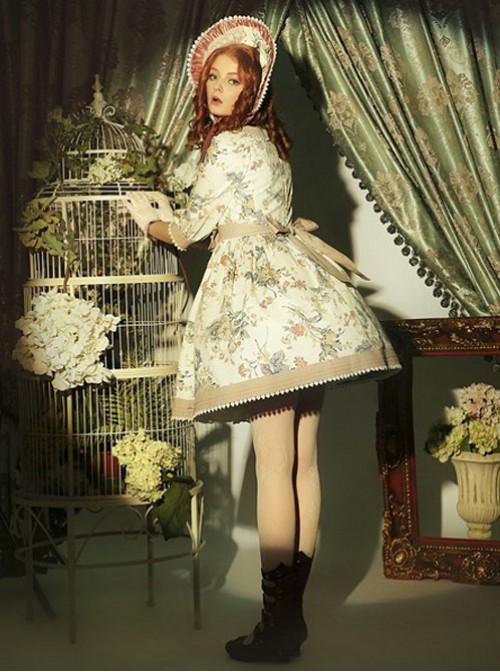 Classical Puppets,Victoria Garden~ Peter Pan Collar Classic Lolita OP Dress