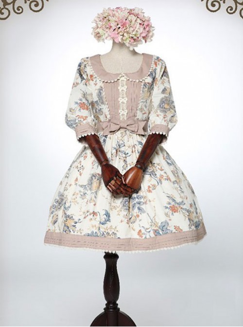 Classical Puppets,Victoria Garden~ Peter Pan Collar Classic Lolita OP Dress