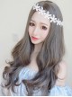 Sweet Centre Parting Grey Long Curls Lolita Wig