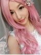 Sweet Pink with Gold Long Curls Lolita Wig